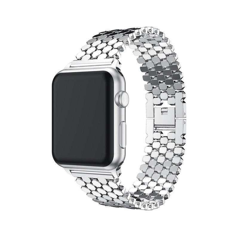 Хохлатая спортивные часы из нержавеющей стали ремешок для Apple Watch 3 42 мм 38 мм запястье черный металлический браслет ссылку ремешок для iwatch 3/2/1