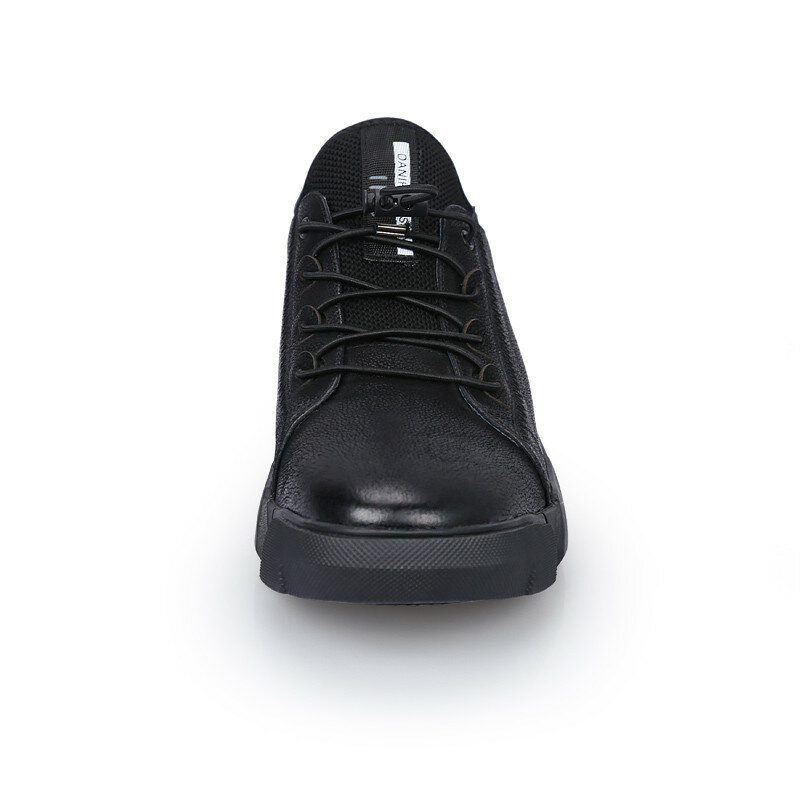 Nieuwe Taller Hoge mannen Onzichtbare Lift Lederen Sport Schoenen Casual Comfortabele Toegenomen Hoogte 6 CM Outdoor Sneakers
