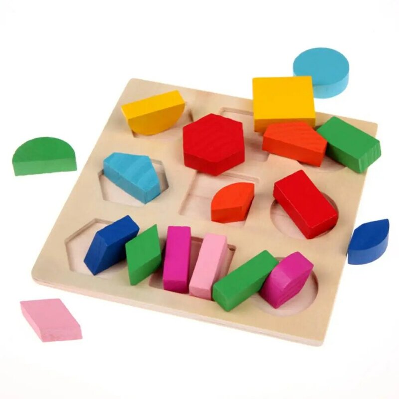 Vitoki 1 pc 3D 形状パズル木のおもちゃ天然木 pluzzles ベビー巣学習形状パズル教育玩具子供の