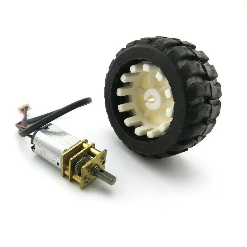 Jmt N20 Micro Gear Motor & Rubber Wielen Voor Diy Robot Intelligentie Auto Model Versnellingsbak Motor Wiel Kit Onderdelen