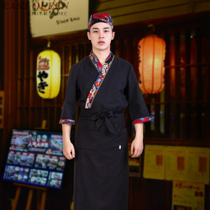 Accesorios para uniforme de chef de Sushi, uniformes japoneses para restaurante, suministro de servicio de comida rápida, camarero, camarera, ropa de Catering DD1016 Y