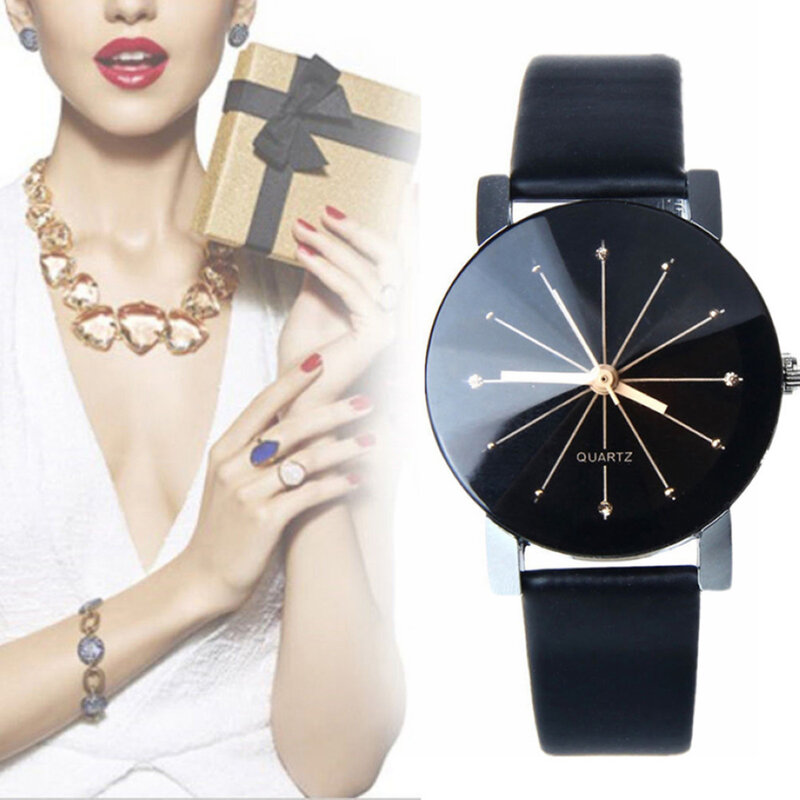 Kobiet mężczyzna ze stali nierdzewnej skórzany data analogowy moda Quartz zegarek na rękę