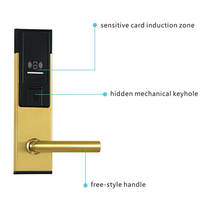 LACHCO Electronic RFID Card Door Lock with Key For Office Apartment Hotel Home Latch with Deadbolt  L16021SG