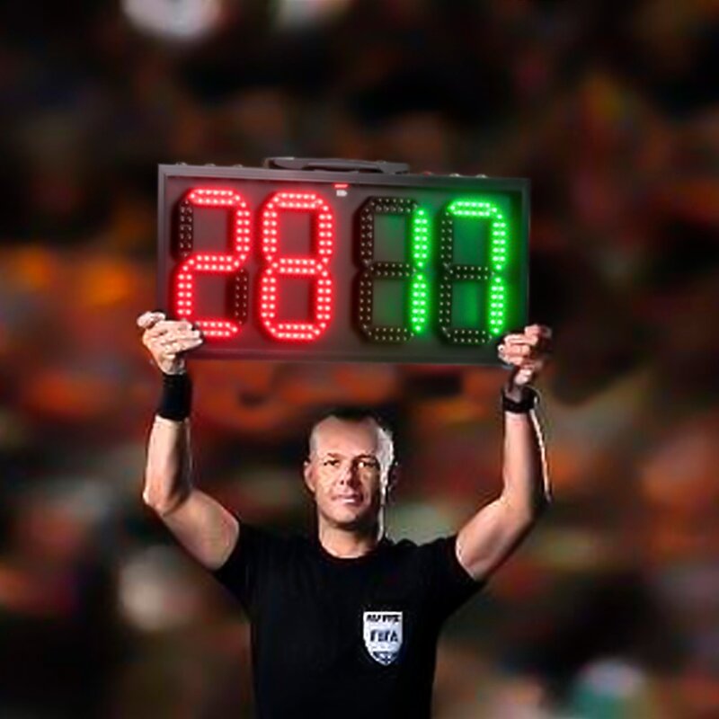 Portable 8" LED Manual Scoreboard Football Electronic Change Player Display Referee Substitution Boards Competition Rechargeable