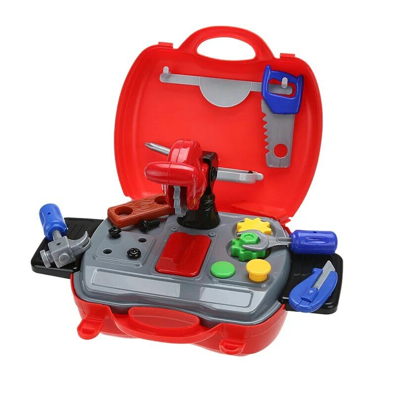 19 sztuk/zestaw inżynier symulacji Builde do odgrywania ról interakcja rodzic-dziecko zabawka skrzynka narzędziowa śruba młotek Repair Tool dla dzieci...