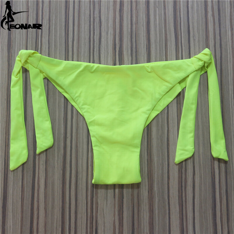 2022 Sexy Solid Thong Bikini Brazilian Cut Swimwear Women Bottom Adjustable Briefs Swimsuit Panties Underwear Thong Bathing Suit