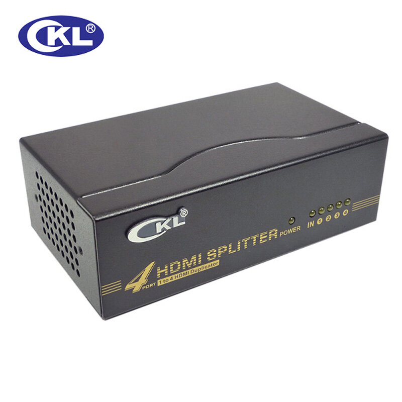 Ckl 4ポートhdmiスプリッター1x4カスカデールhdmiデュプリケーターサポートhdmiケーブル1.4 v3d xboxpcモニタープロジェクターhdtvメタルHD-94