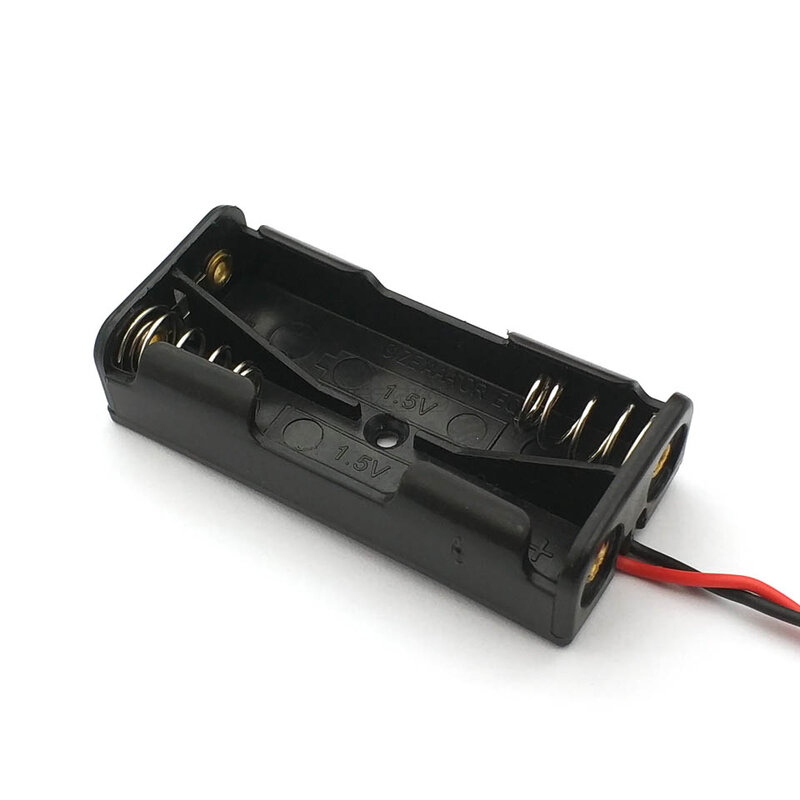 2 X etui do przechowywania baterii AAA opakowanie na baterie AAA czarne plastikowe opakowanie na baterie uchwyt na przewód 2x1.5V AAA