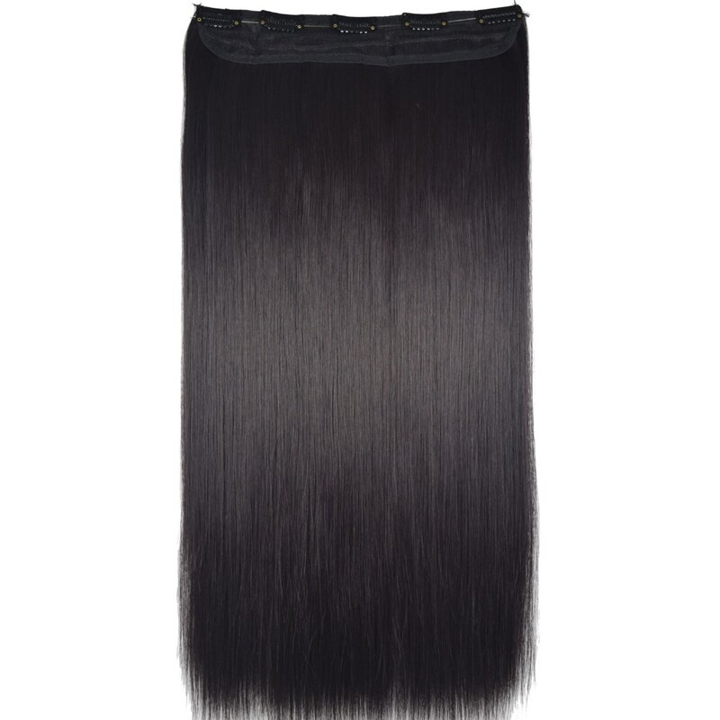 TOPREETY Synthetic Heat Resistant Fiber Silky Straight 5 clips on clip in hair Extensions 5006