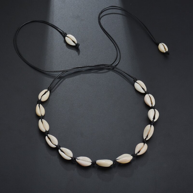 Gargantilla de concha Natural para mujer y niña, collar de conchas marinas bohemias simples, joyería para regalo de cumpleaños, X136