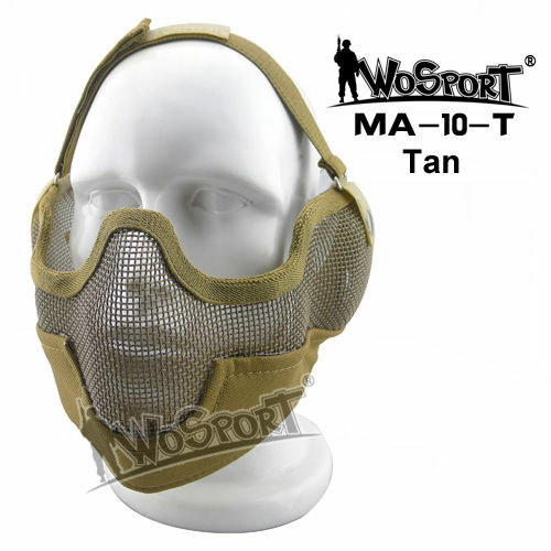 Odkryty Airsoft stali nierdzewnej siatka pół twarzy maska sportowe na świeżym powietrzu pistolet pneumatyczny paintball CS operacji w terenie Compat maska