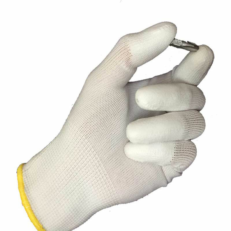 Sarung Tangan Putih Universal Aman Antistatis Sarung Tangan Kerja Elektronik Antiselip Komputer PC untuk Pelindung Jari Gratis Pengiriman