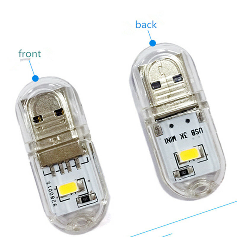 Yiyang Baru Dua Sisi USB Mini LED Malam Lampu Anak-anak 2smd 12smd Portable USB Lampu Baca Panduan kartu Lampu Bohlam