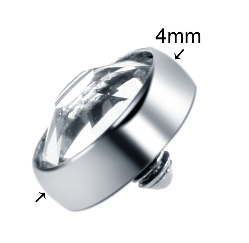 1 st G23 Titanium Piercing CZ Gem Micro Dermal Anchor Crystal Top Dermal Piercings Driver Oppervlak Hoofd Piercing 14g lichaam Sieraden