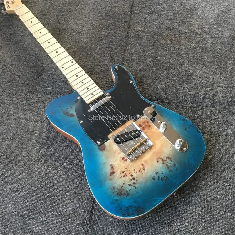 В наличии, Новая электрическая гитара, с голубыми краями, с лаем дерева, со склада, black guard, бесплатная доставка