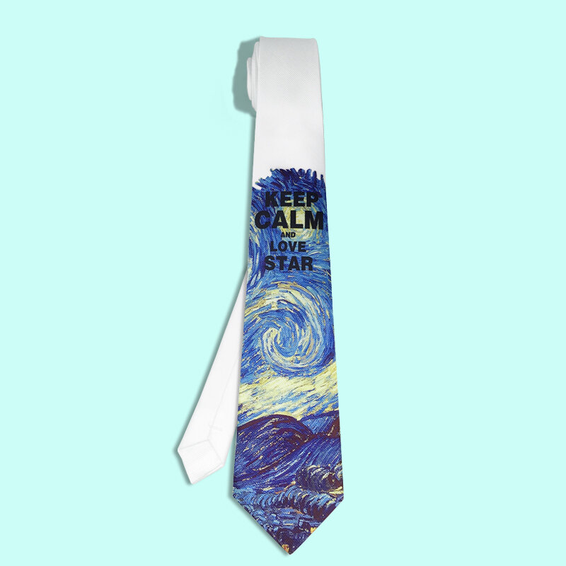 Spedizione gratuita moda uomo casual uomo donna cravatta copricapo sposo Howtotie Van Gogh's starry sky cravatta cravatta
