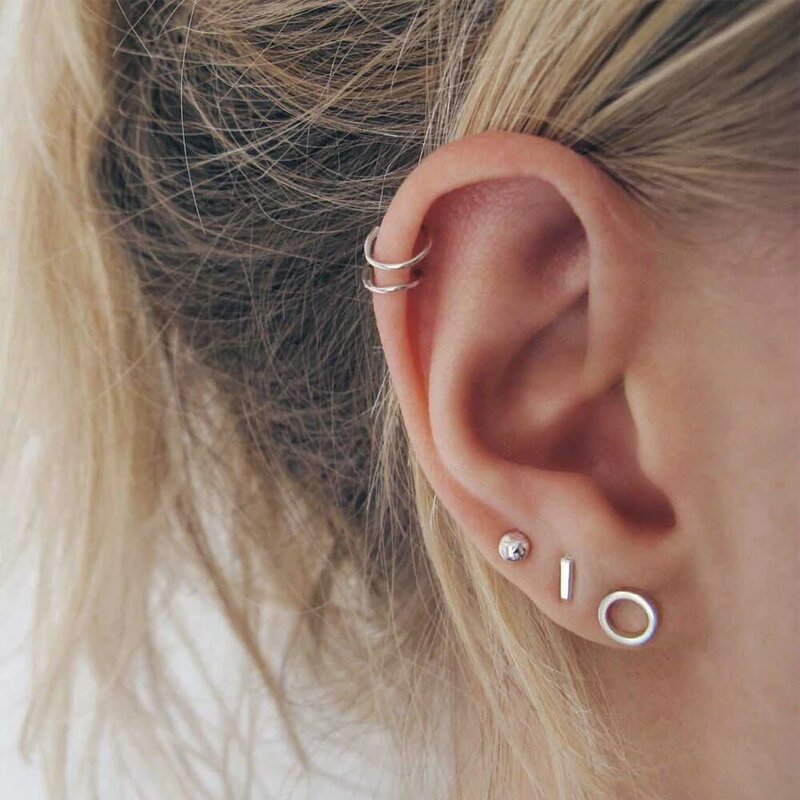 E-Manco 6MM donne diametro 6mm orecchini a bottone a sfera set orecchini geometrici alla moda in acciaio inossidabile per orecchini da donna gioielli di moda