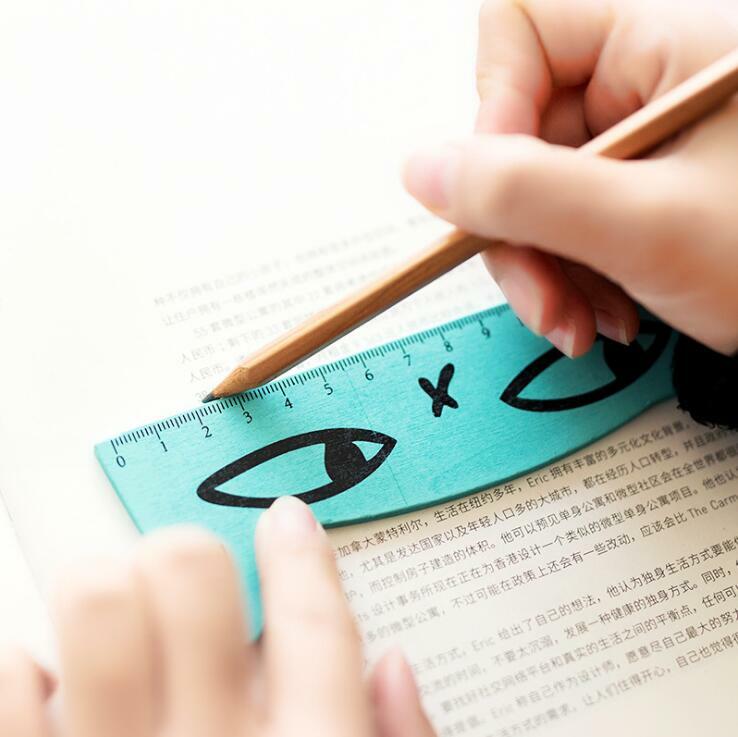 1 Pc 15cm Fresh Candy Color Cute Cat Wooden Ruler Measuring Straight Ruler Tool Promotional Gift Stationery
