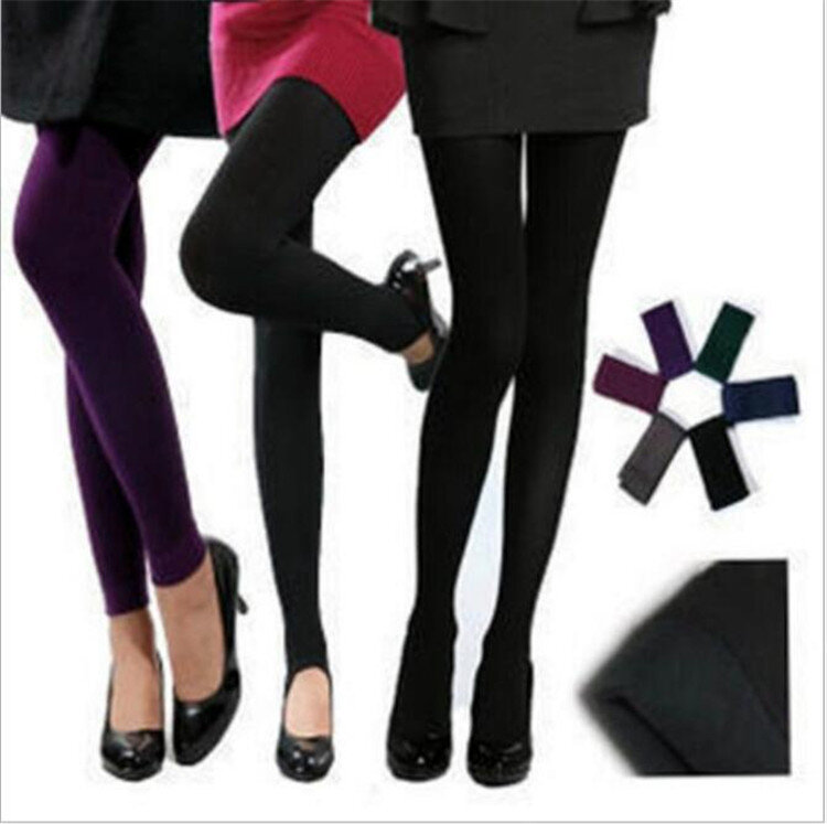 Autumn and winter pull pants thickening pantyhose velvet warm pants single layer 200D leggings even foot stockings women wholesa