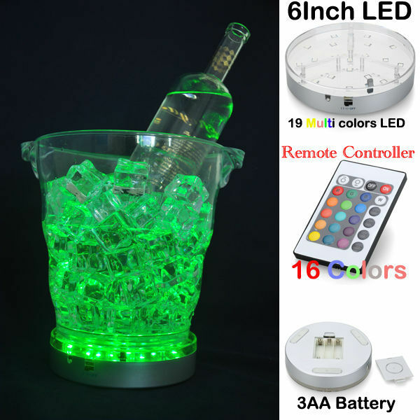 100pcs 3AA Battery Operated Remote Controlled 19Multicolors RGB LED Under Vase LED Light Base For Wedding Party Event Decoration