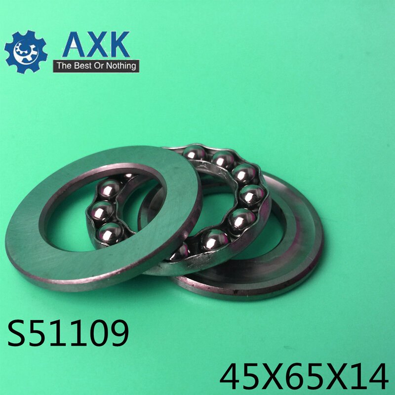 S51109 rolamento 45*65*14mm (1pc) ABEC-1 aço inoxidável impulso s 51109 rolamentos de esferas