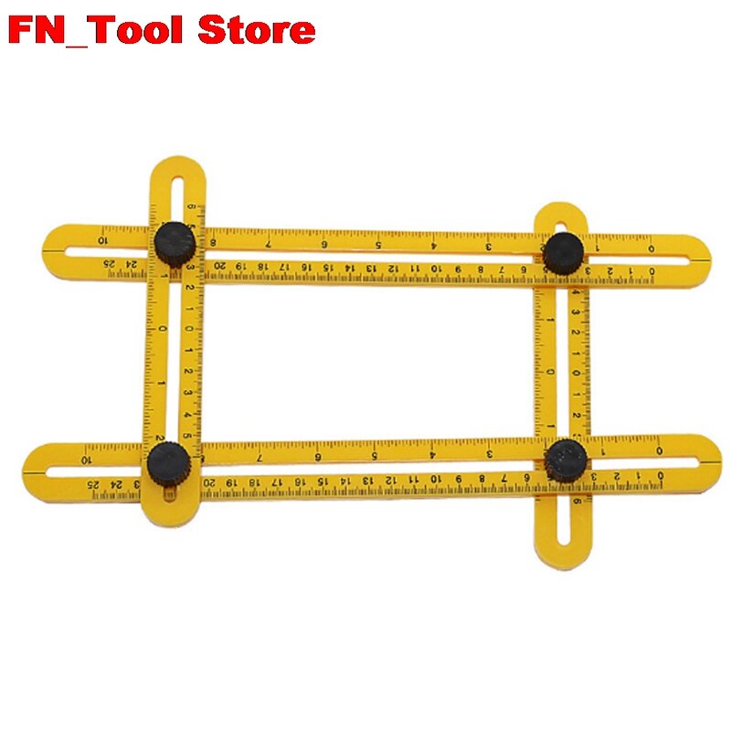 Multi-função de plástico dobrável régua quatro-face ferramenta de medição ângulo localizador transferidor multi-ângulo régua layout ferramenta ângulo régua