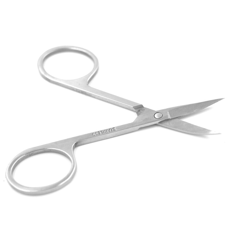 1 pçs profissional scissor manicure para unhas sobrancelha nariz cílios cutícula tesoura curvada pedicure prego scissor maquiagem ferramentas