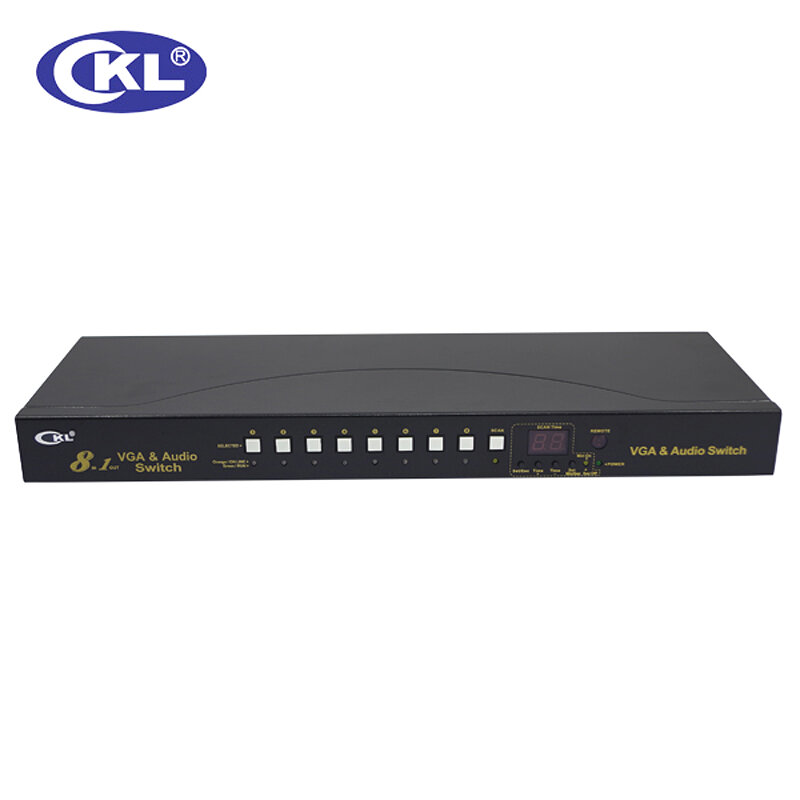 Interruptor VGA automático de 8 puertos, conmutador de Audio 8 en 1 para Monitor de PC con Control remoto IR RS232, 2048x1536, 450MHz, CKL-81S