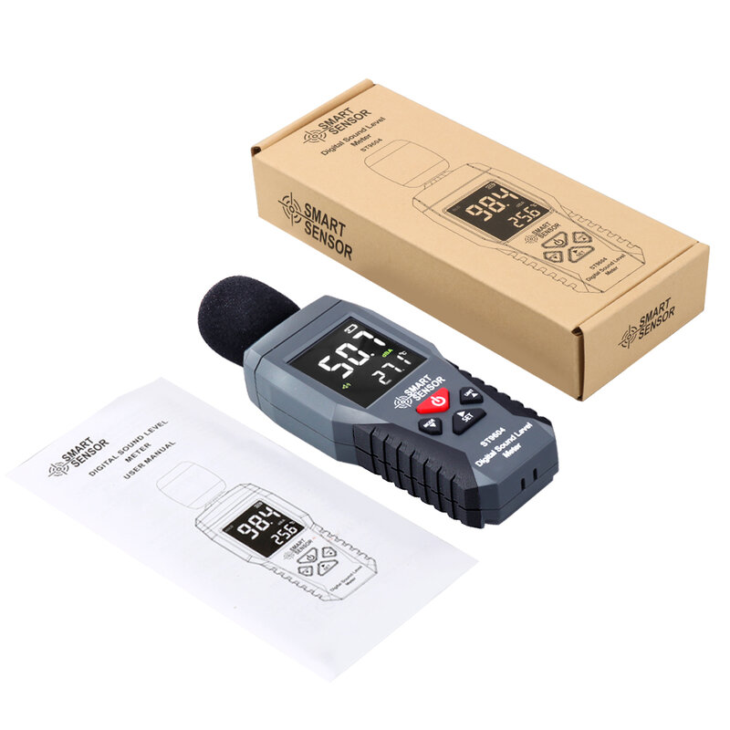 Pengukur Tingkat Suara Digital Pengukuran 30-130dB Detektor Desibel Audio Penguji Metro Alat Diagnostik Sensor Pintar ST9604