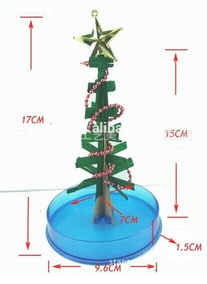 Papel de cultivo mágico para niños, divertidos con cristales verdes árboles de Navidad, 2019mm de altura, juguetes de ciencia para bebés, 170