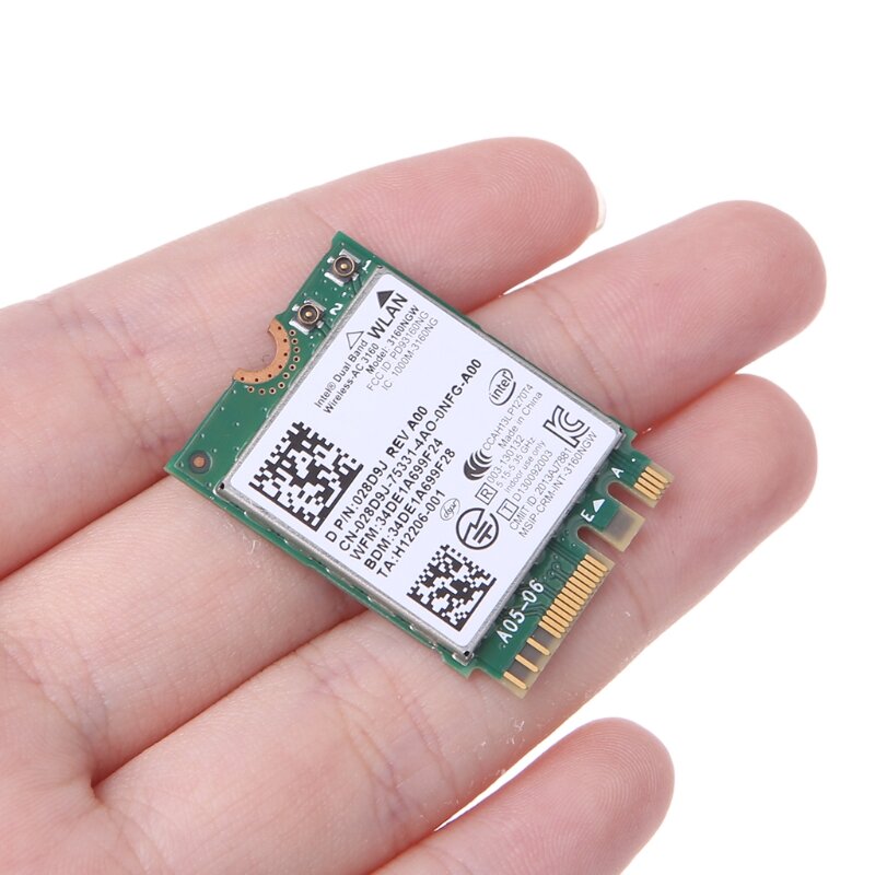 Intel wireless-ac 3160 3160ngwデュアルバンドbluetooth 4.0 ngff wifiカード (dell用)