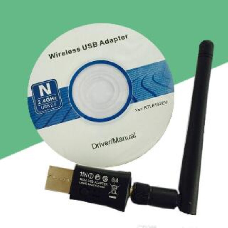 300 Mbps USB Wifi การ์ดเครือข่ายไร้สาย 802.11 n g b LAN Adapter ใช้ภายนอก 2dbi เสาอากาศ (สีดำ)