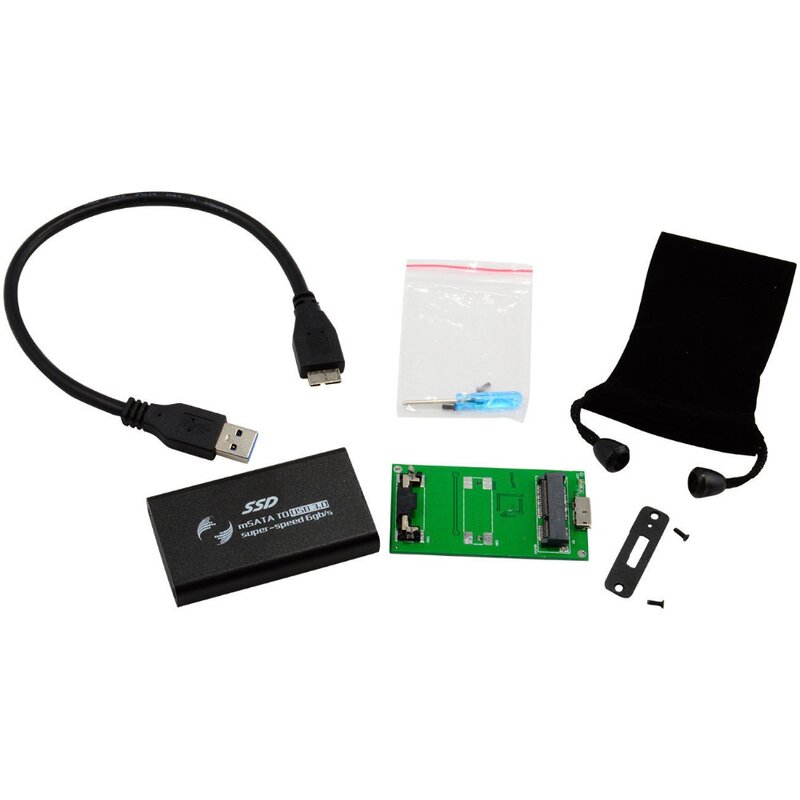 MSATA a USB 3,0, carcasa externa SSD, funda transportadora con Cable
