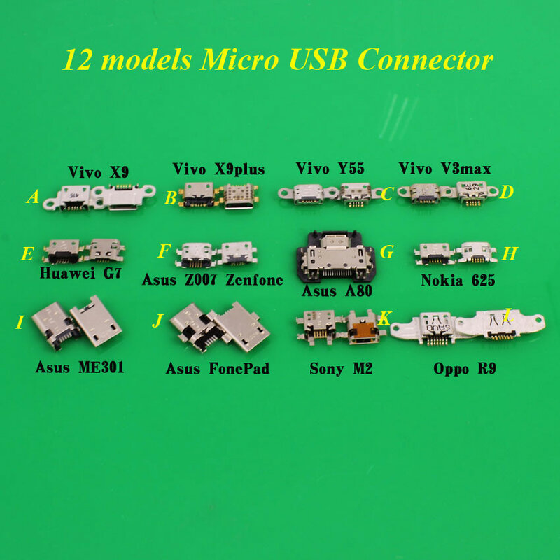Chenghaoran mini micro usb conector de carregamento soquete para asus fone me301 302 para nokia 625 para sony m2 vivo x9 plus oppo r9
