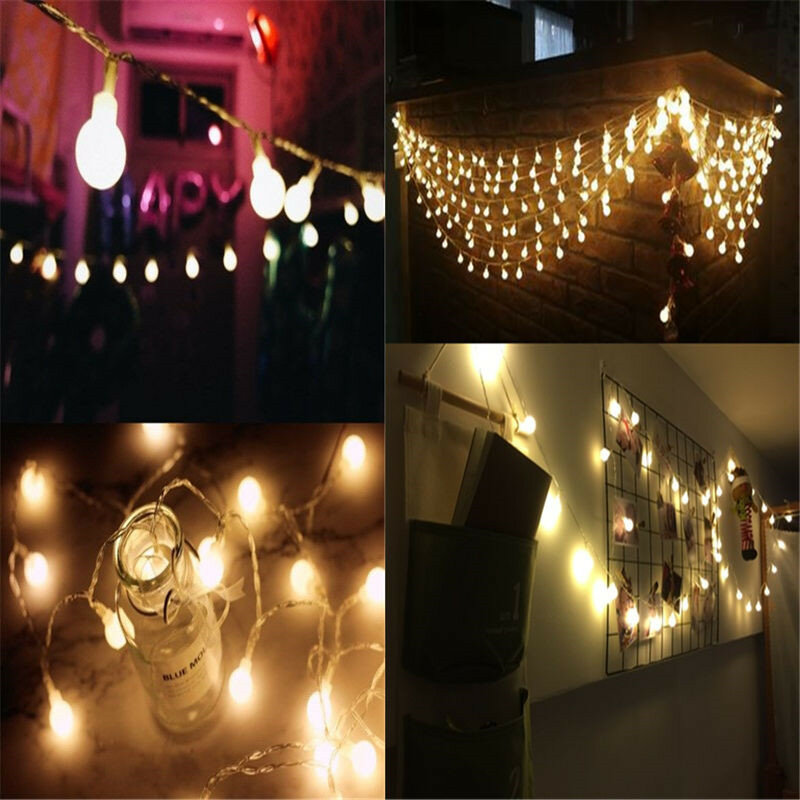 Luminaria – guirlande lumineuse féerique à 20 led, 1.5m 3m, boules de cerise, fonctionnement à piles, pour mariage, noël, Patio en plein air, décoration