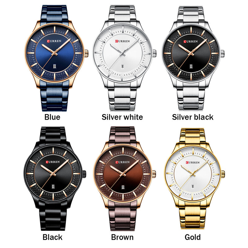 최고 럭셔리 브랜드 Curren 남성용 시계, 새로운 패션 쿼츠 남성용 시계 비즈니스 방수 손목 시계 남성 시계
