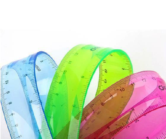 Gratis Pengiriman Multicolour Mahasiswa Fleksibel Penggaris Pita Pengukur 15Cm 20Cm 30Cm (6 \ 8 \ 12 inci) penggaris Lurus Kantor Sekolah