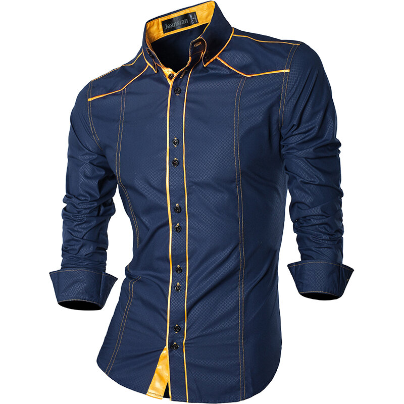 Рубашка jeansian весна-осень, мужская повседневная рубашка, Новое поступление, повседневные мужские рубашки с длинным рукавом K034