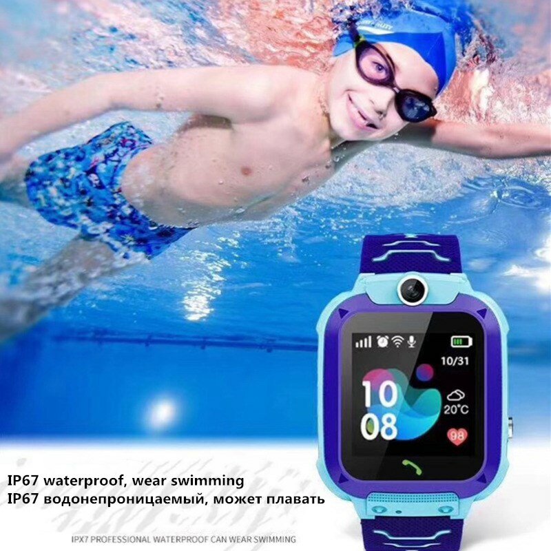 Reloj rastreador para niños reloj inteligente LBS reloj de pulsera Digital multifunción Cámara impermeable IOS Android niños regalo Q12 TD27