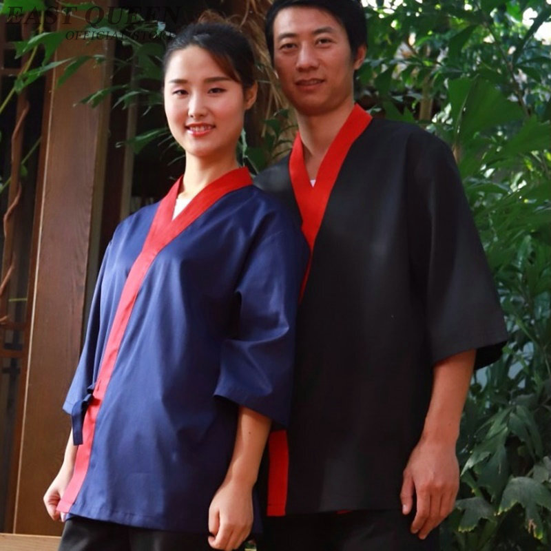 Uniforme de chefe de sushi japonês acessórios, uniformes de restaurante japonês suprimentos para serviço de alimentos rápidos garçom garçadeira roupas de restauração dd1025 anos