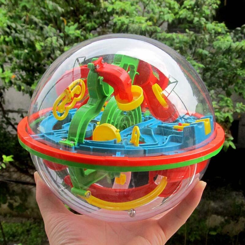 100 Steps Small Big Size 3D Labyrinth Magic Rolling Globe Ball Marble Puzzle Cubes Brain Teaser Game Sphere Maze Drop Shipping