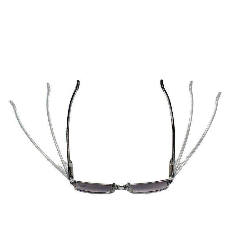 Kacamata baca pria, kacamata hitam gradien abu-abu Anti UV kaca Gafas Lectura Retro + 5.00