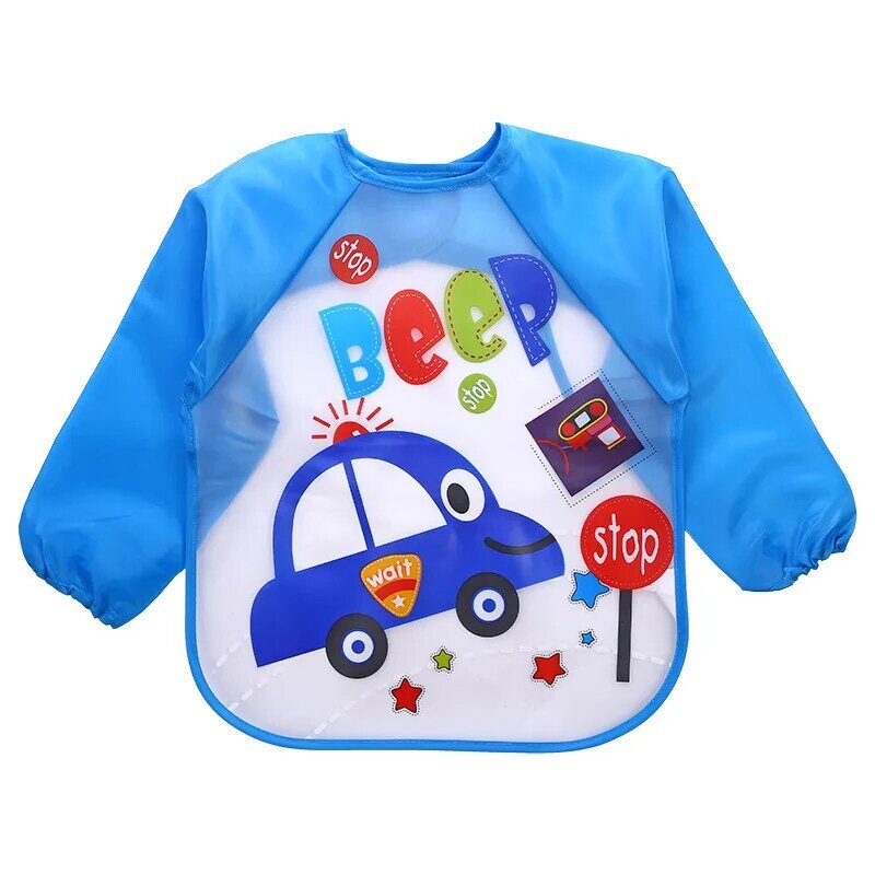 Cute Baby Bibs Waterproof Long Sleeve Apron Children Feeding Smock Bib Burp Clothes Soft Eat Toddler Baberos Bavoir Clothing