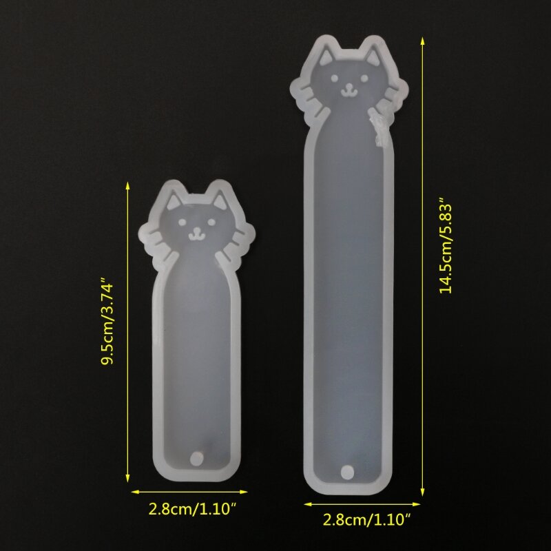 Silicone Mold DIY Bookmark Cute Pet Cat Mirror Crafts Jewelry Making Epoxy Resin Tool Accessory