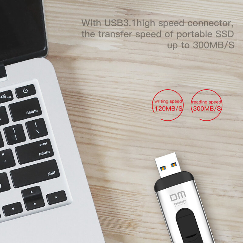DM FS200 Bên Ngoài PSSD 64/128/256GB SSD Đèn LED Máy Tính Bên Ngoài Rắn FLASHDrives USB3.1 Bút