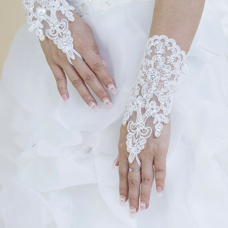 Fingerless Rhinestone Bridal Wedding Gloves, parágrafo curto, elegante, venda quente, alta qualidade, escrever, atacado, frete grátis