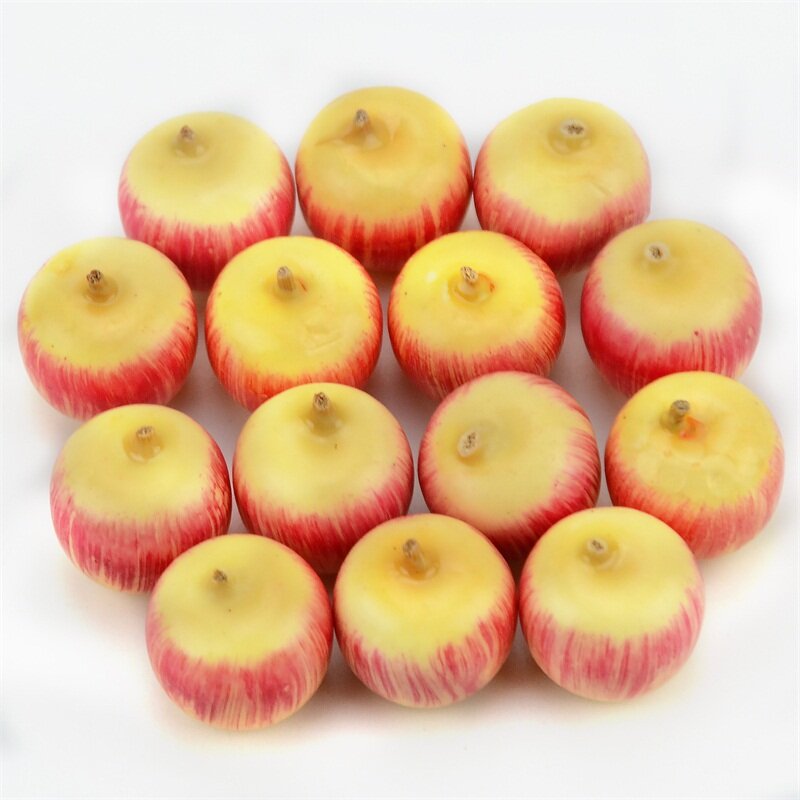 80 قطعة صغيرة الاصطناعي التفاح الأخضر سوبر التفاح الصغيرة رغوة البلاستيك وهمية نموذج الفاكهة الاصطناعية ديكور حفلات الزواج
