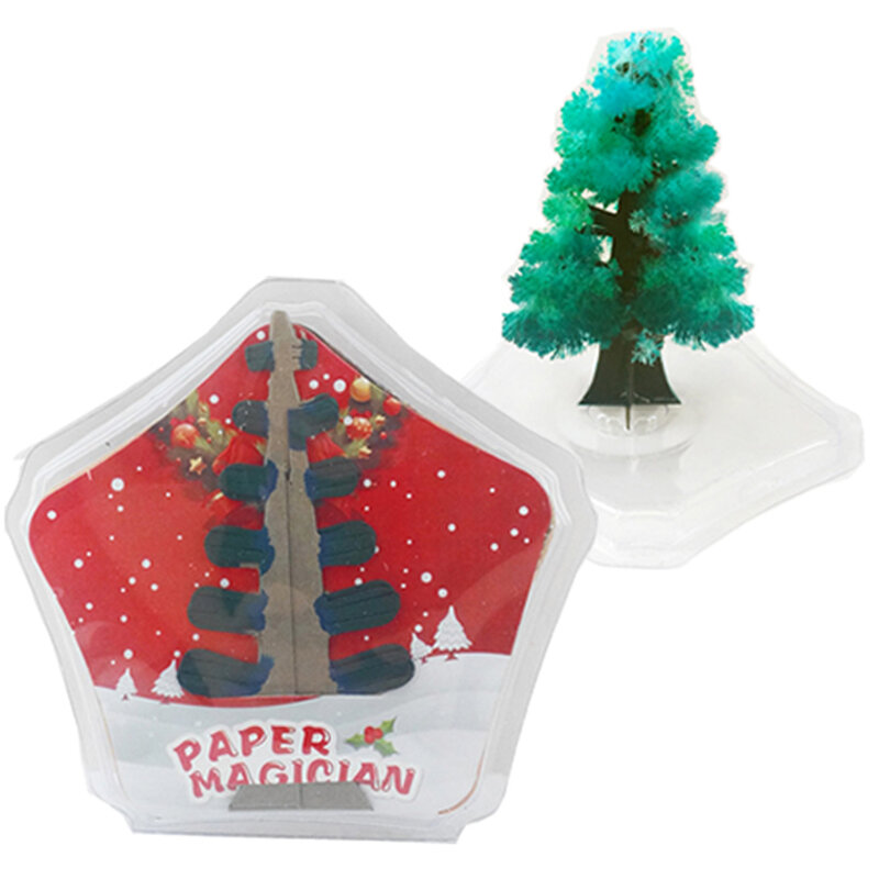 2019 100มม.สีเขียวประดิษฐ์ Magic ปลูกกระดาษต้นไม้ Magical คริสตัลคริสต์มาสต้นไม้การศึกษาตลกเด็กของเล่นเด็ก