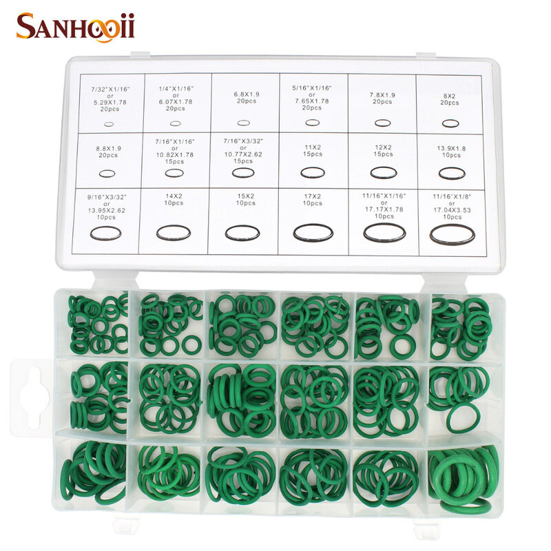 High Quality 495Pcs 36 Sizes O-ring Kit Green Metric O ring Seals Nitrile Rubber