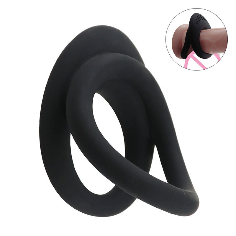 Cock Ring de Silicone para Aumento Do Pênis Preservativos Escravidão Ereção Ejaculação Extensor de Cinto de Castidade Pênis Anel Brinquedos Sexuais Masculinos